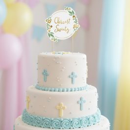 Ozdobny Topper na Tort Chrzest Święty