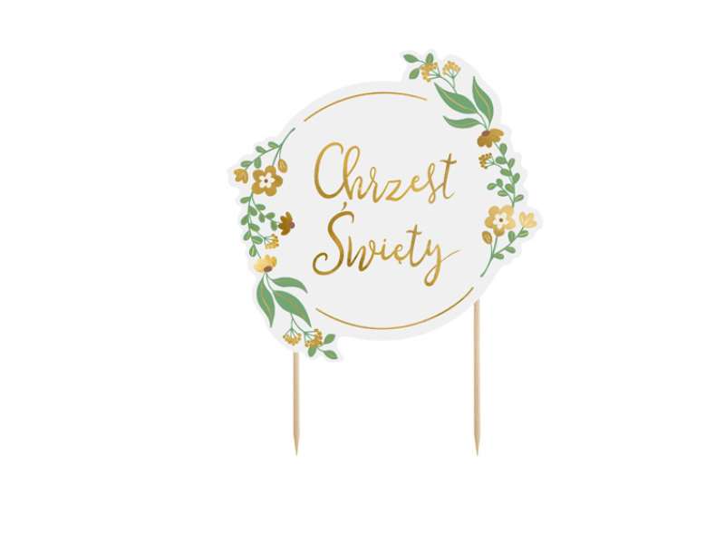 Ozdobny Topper na Tort Chrzest Święty