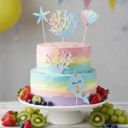 Opalizujące Dekoracje na Tort Narwal