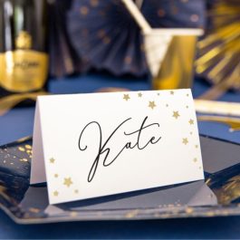 Wizytówki na Stół Let's Celebrate Złote Gwiazdki