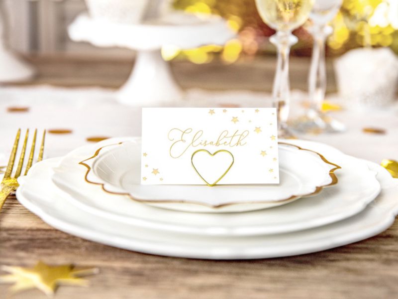 Wizytówki na Stół Let's Celebrate Złote Gwiazdki