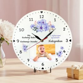 Zegar Ścienny z Miejscem na Zdjęcie Prezent na Dzień Babci i Dziadka MD1701