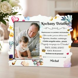 Prezent na Dzień Dziadka Ramka na Zdjęcie z Dedykacją i Życzeniami MD1728