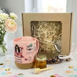 Kubek Zajebistości z Korkowym Spodem Zestaw Miodzik i Herbata MD1664.