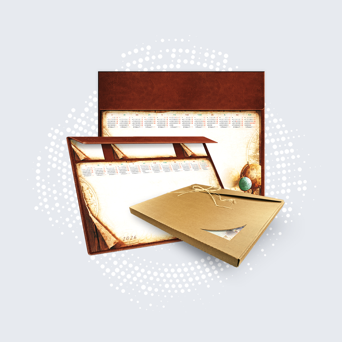 Biuwar na Biurko Planer Kalendarz Ekoskóra Brąz 47x39 cm AN1411