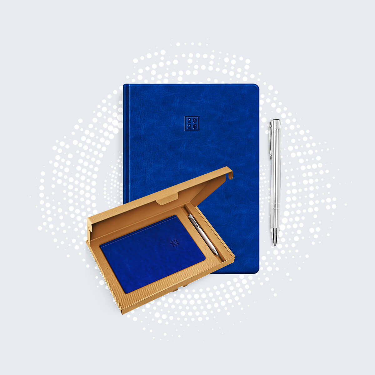 Zestaw Kalendarz A5 z Ekoskóry i Długopisem w Pudełku AN1415