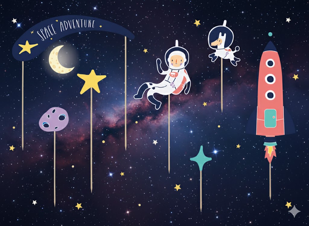 Dziecięce Dekoracje na Tort Kosmos