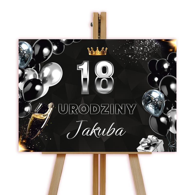 Nowoczesna Tablica Powitalna na Urodziny Personalizowana Nadruk MD1747