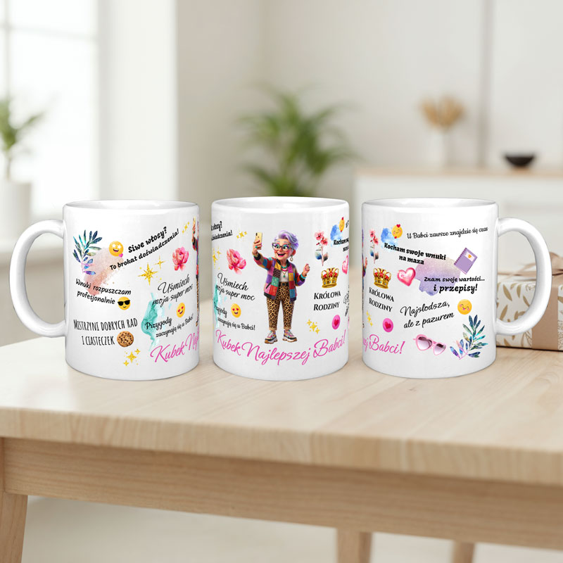 Kubek Babci z Napisem Upominek dla Babci z Humorem MD1755