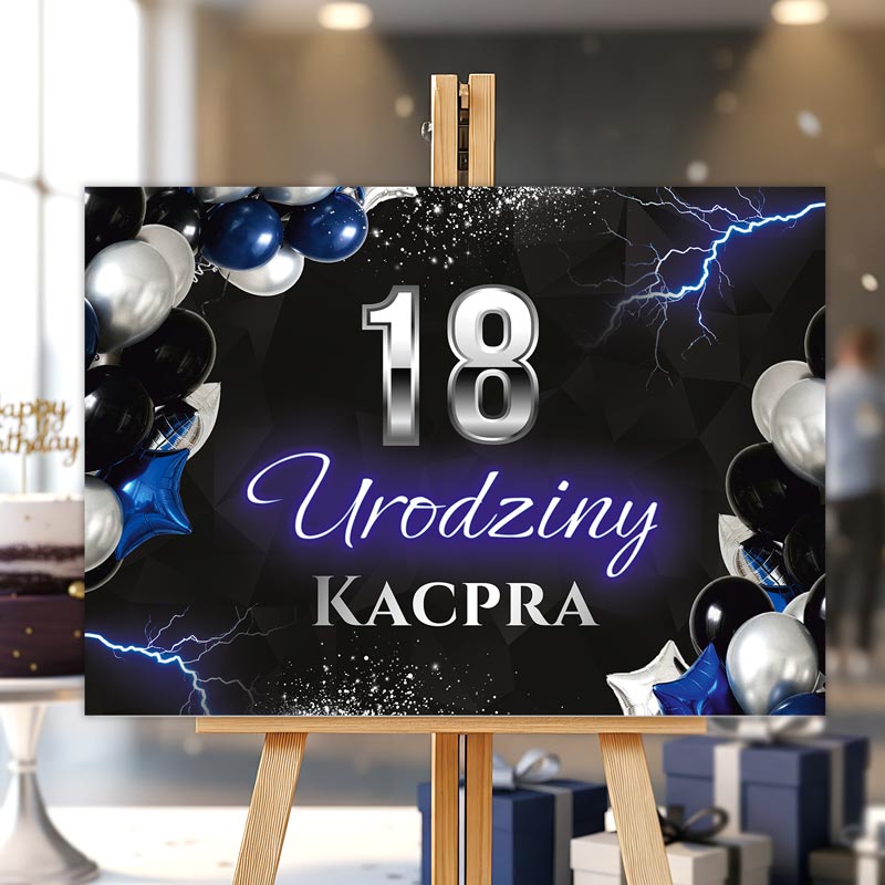 Tablica Powitalna Urodzinowa z Imieniem i Liczbą Ozdoba Sali MD1745