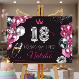 Tablica Powitalna na Urodziny 18, 30, 40, 50 Dekoracja Sali MD1744