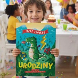 Duży Karnet Urodzinowy 3D Dinozaur MD1708