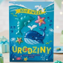 Duży Karnet Urodzinowy 3D Wieloryb MD1709