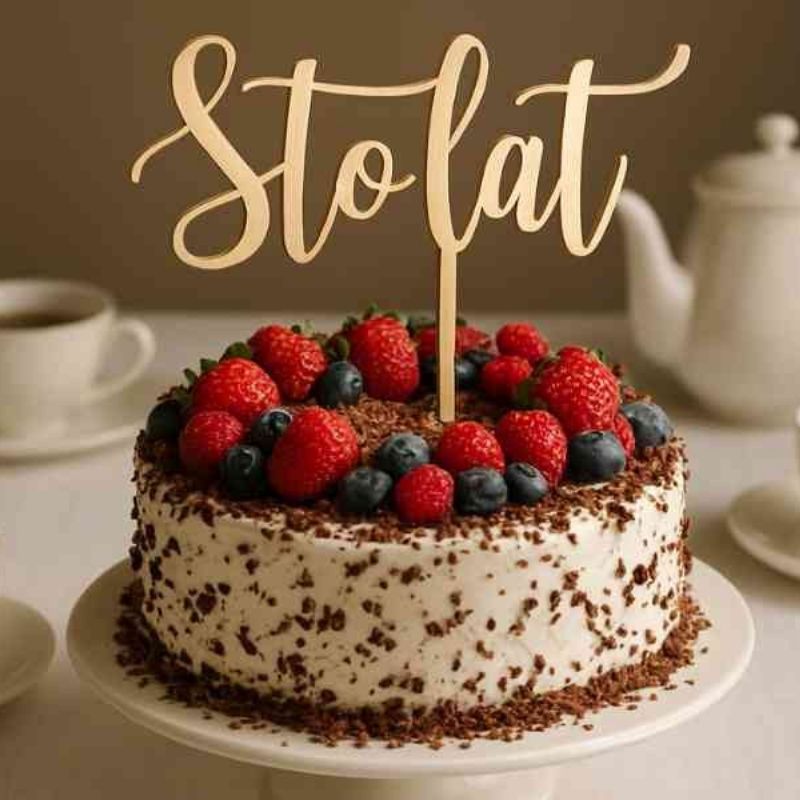 Drewniany Topper na Tort 100 Lat MD1685