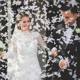 Strzelająca Tuba Ślubne Confetti Motylki MD1721