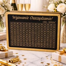 Skarbonka Wykreślanka 5000 zł Wyzwanie Oszczędzanie Czarna MD1792