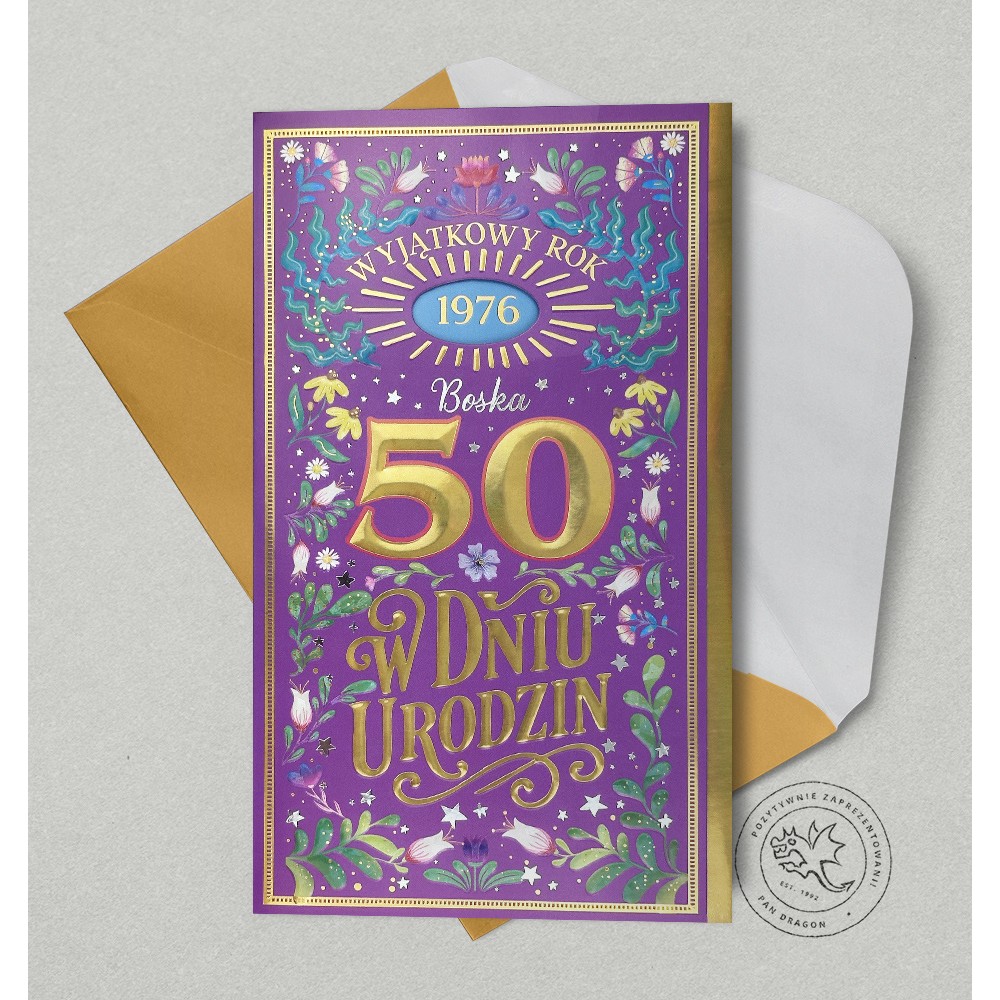 Kartka urodzinowa rocznikowa 1976 na 50 urodziny MD1902