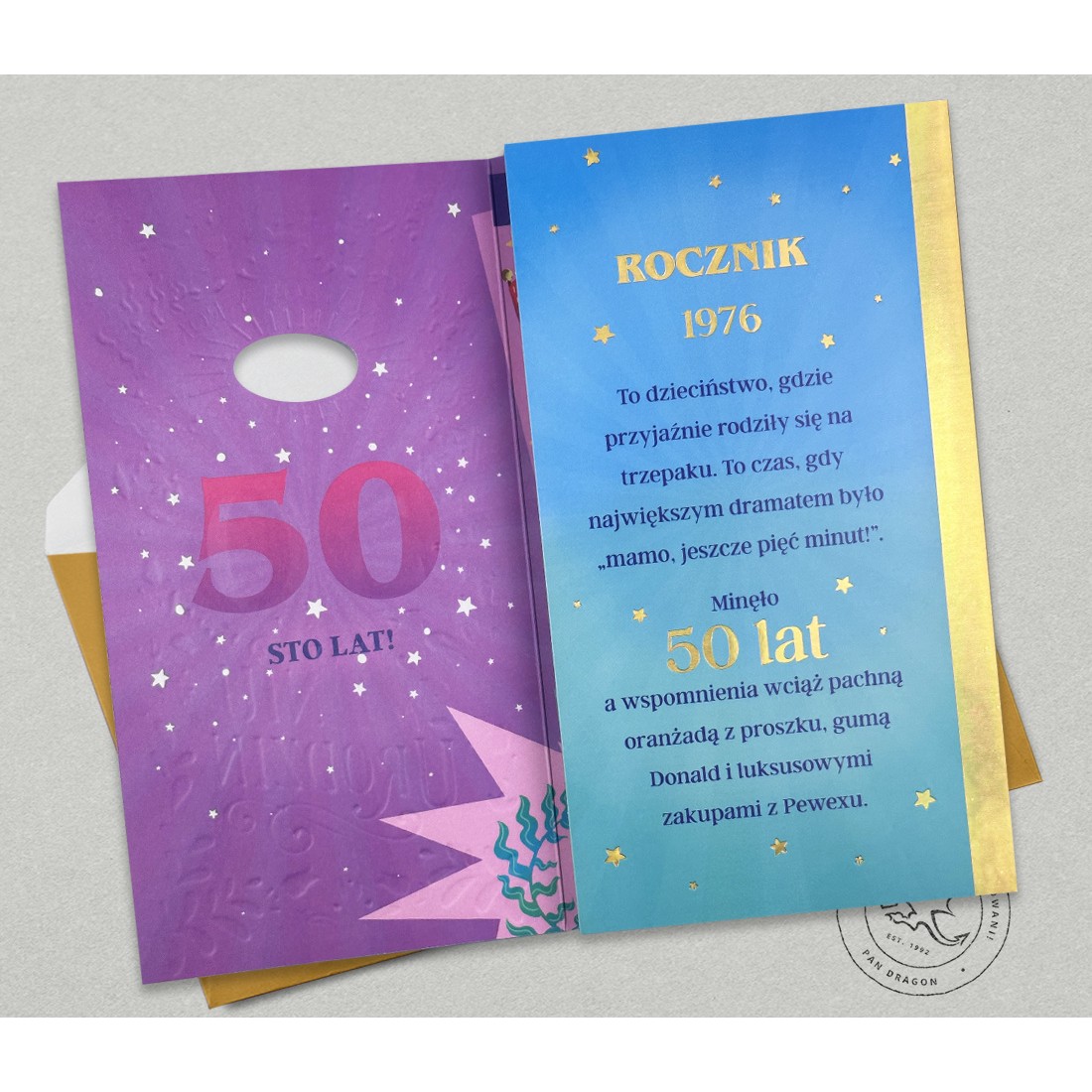 Kartka urodzinowa rocznikowa 1976 na 50 urodziny MD1902