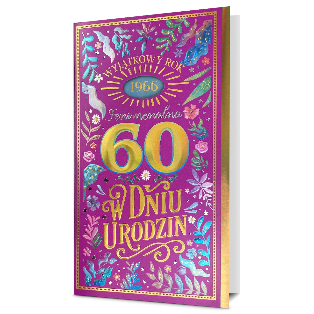 Kartka urodzinowa na 60-tkę z ciekawostkami rocznik 1966 MD1901