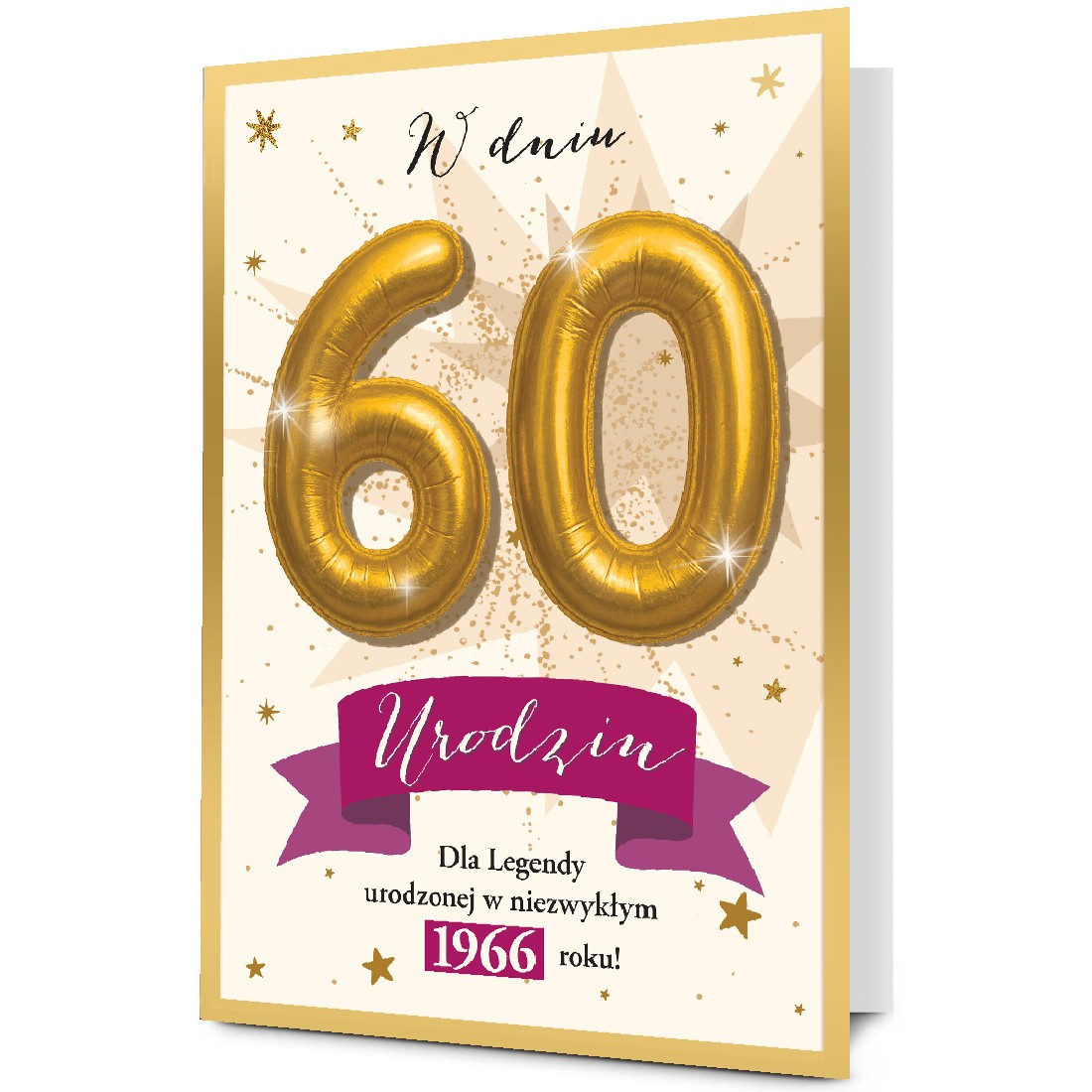 Karnet Urodzinowy na 60 Urodziny Rocznik 1966 Prezent MD1957