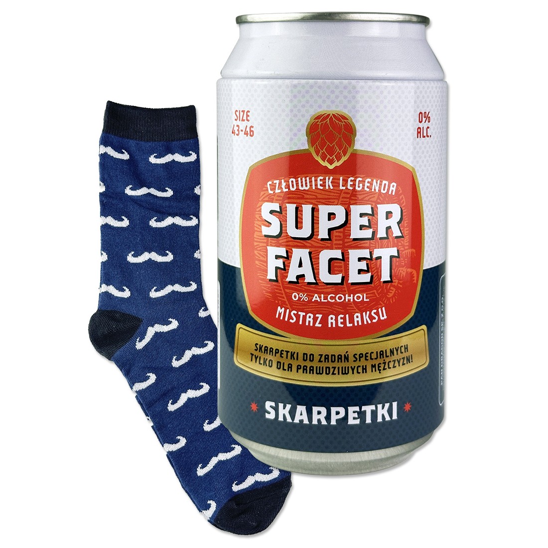 Prezent dla Faceta Skarpetki Męskie w Metalowej Puszce Super Facet MD1991