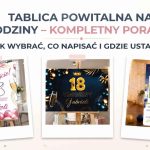 Tablica powitalna na urodziny - na grafice są trzy przykładowe realizacje tablic powitalnych na urodziny w różnej kolorystyce: różowa, granatowa, niebieska ze zdjęciem.