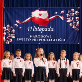 Baner na 11 Listopada Dekoracja Patriotyczna do Szkół 100x200 cm MD2042