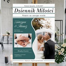 Tablica Powitalna na Wesele ze Zdjęciami Dziennik Miłości Morski MD2083