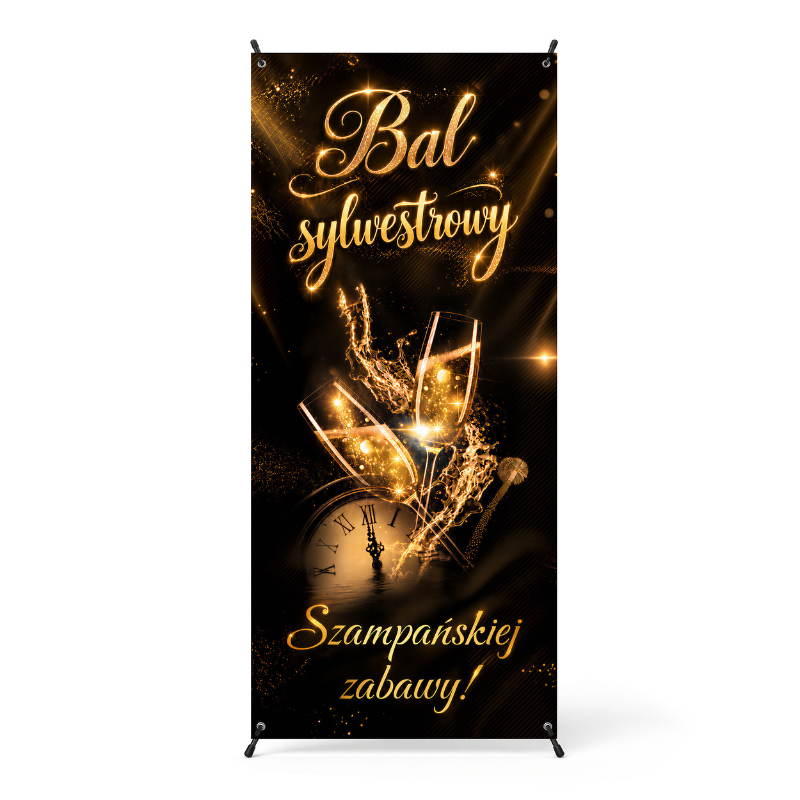 Baner na Bal Sylwestrowy ze Stojakiem Ścianka do Zdjęć MD2056